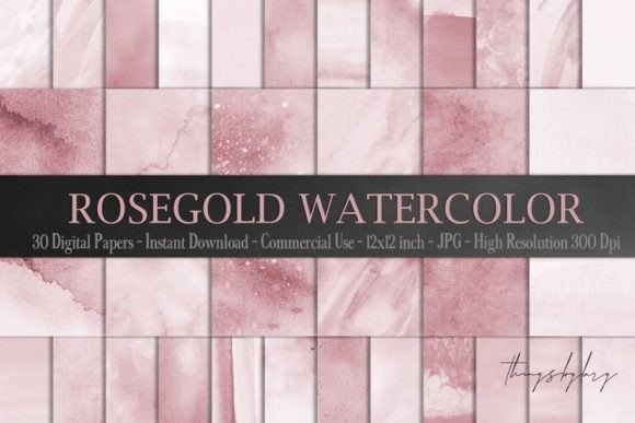Download Ombre Rosegold Painted Brush Papers - Premium Resources