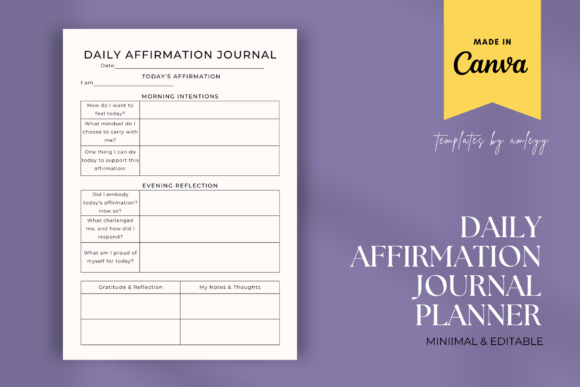 Download Daily Affirmation Journal Planner Retro - Retro Collection